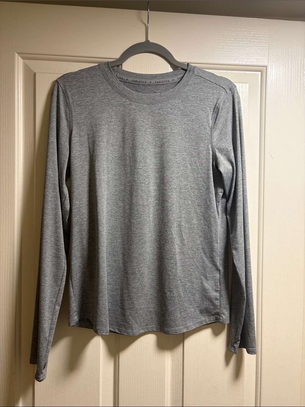 Fabletics Long Sleeve Crew Neck Shirt - Gray